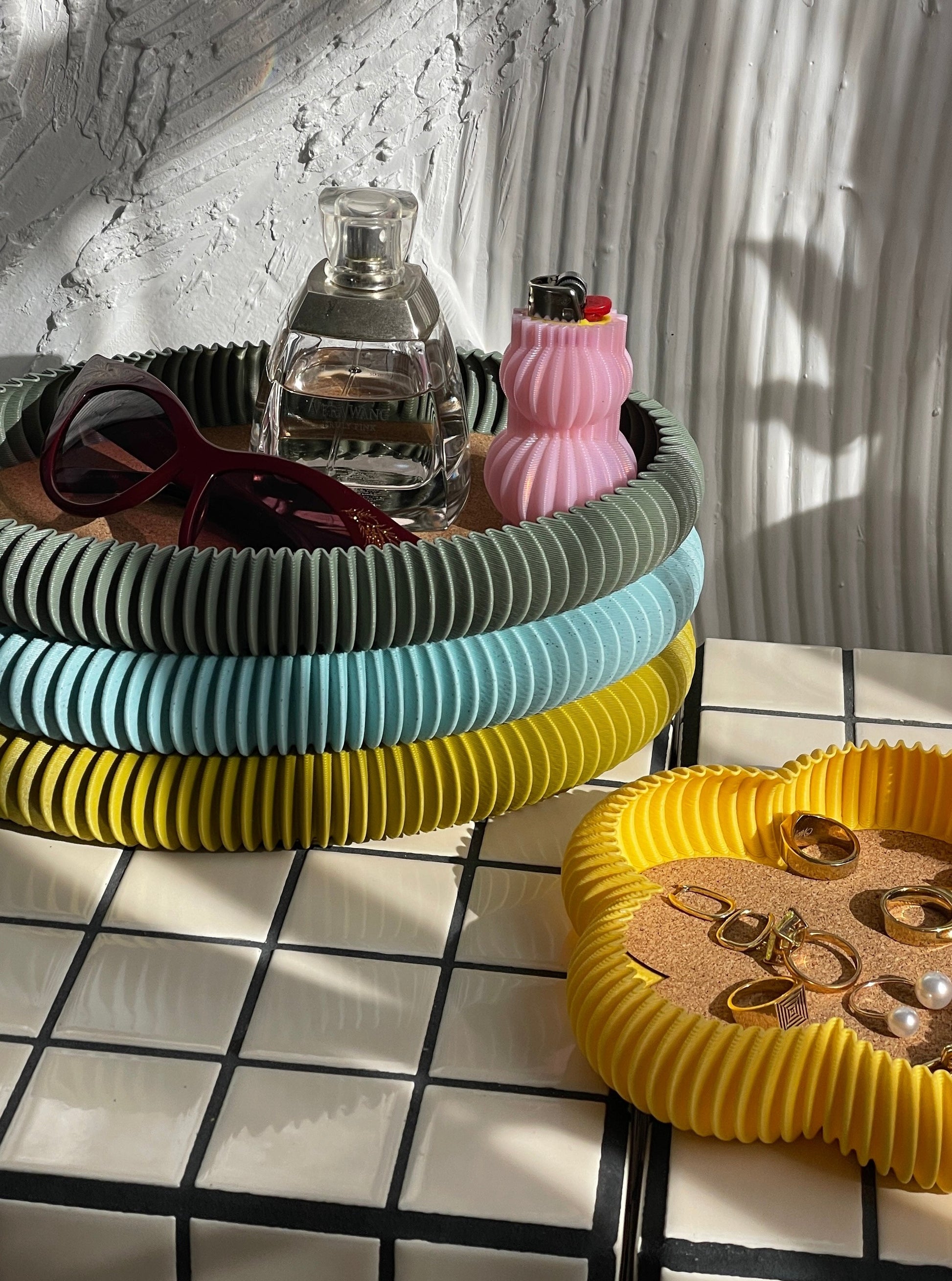 Zone Modern Danish Stacking Trays, Round or Oval Shape, 3 Colors